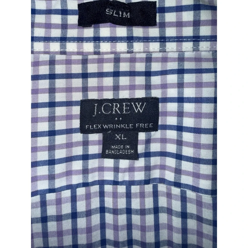 J Crew Mens Lightweight Slim Fit Plaid Button Down Shirt XL‎ Business Casual